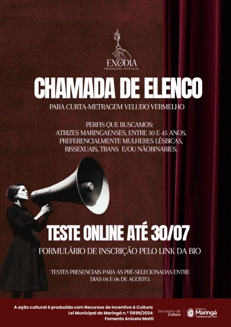 Curta-metragem "Veludo Vermelho" abre seleção de atrizes para gravações