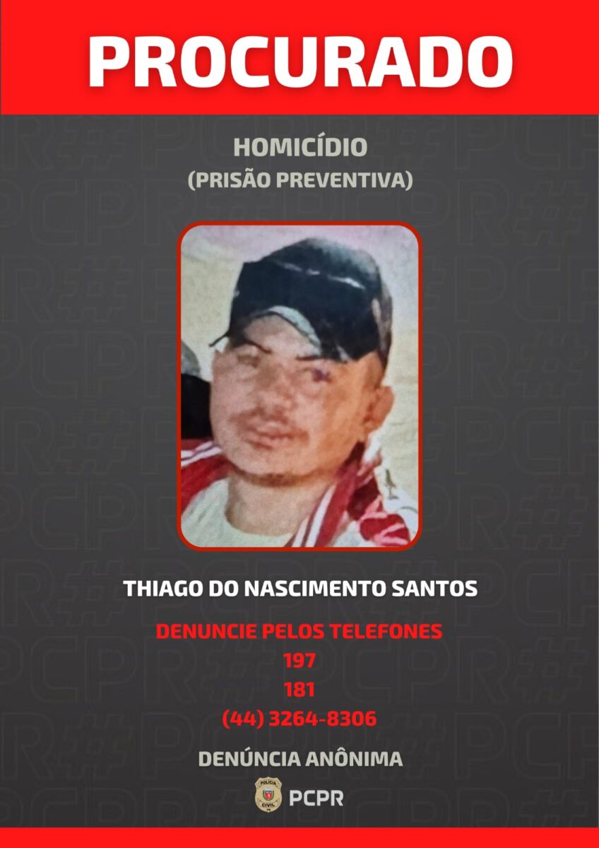 Foragido: Polícia Civil divulga identidade de homem envolvido em homicídio que tirou a vida de adolescente em Sarandi